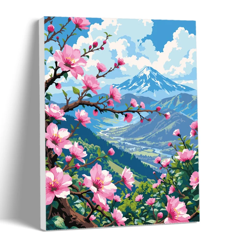CHENISTORY Pictures By Number Snow Mountain Scenery Kits Painting By Number Modern Drawing On Canvas HandPainted Art Gift