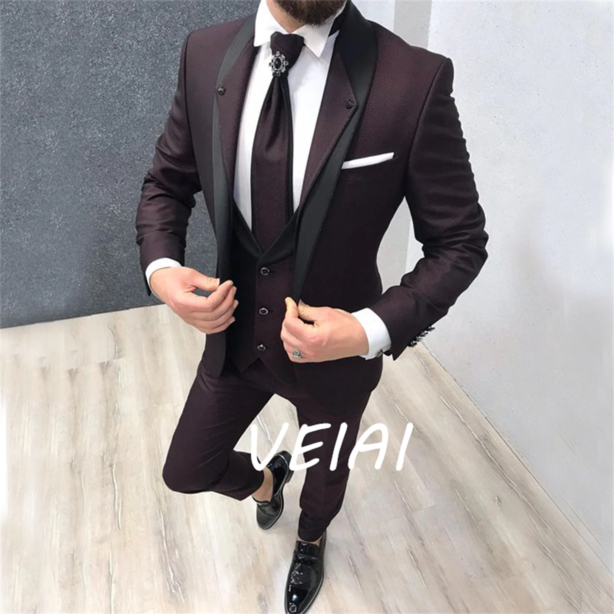 

CustomizedRoyal Blue Formal Men Suits Slim Fit 3 Piece Wedding Tuxedo for Groom Prom Male Fashion Costume Jacket with Pants New