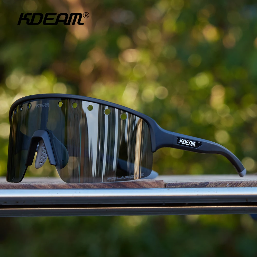 KDEAM Men's Polarized Cycling Sunglasses Air-Through-Holes Design Myopia Frame Included TR90 Riding Glasses