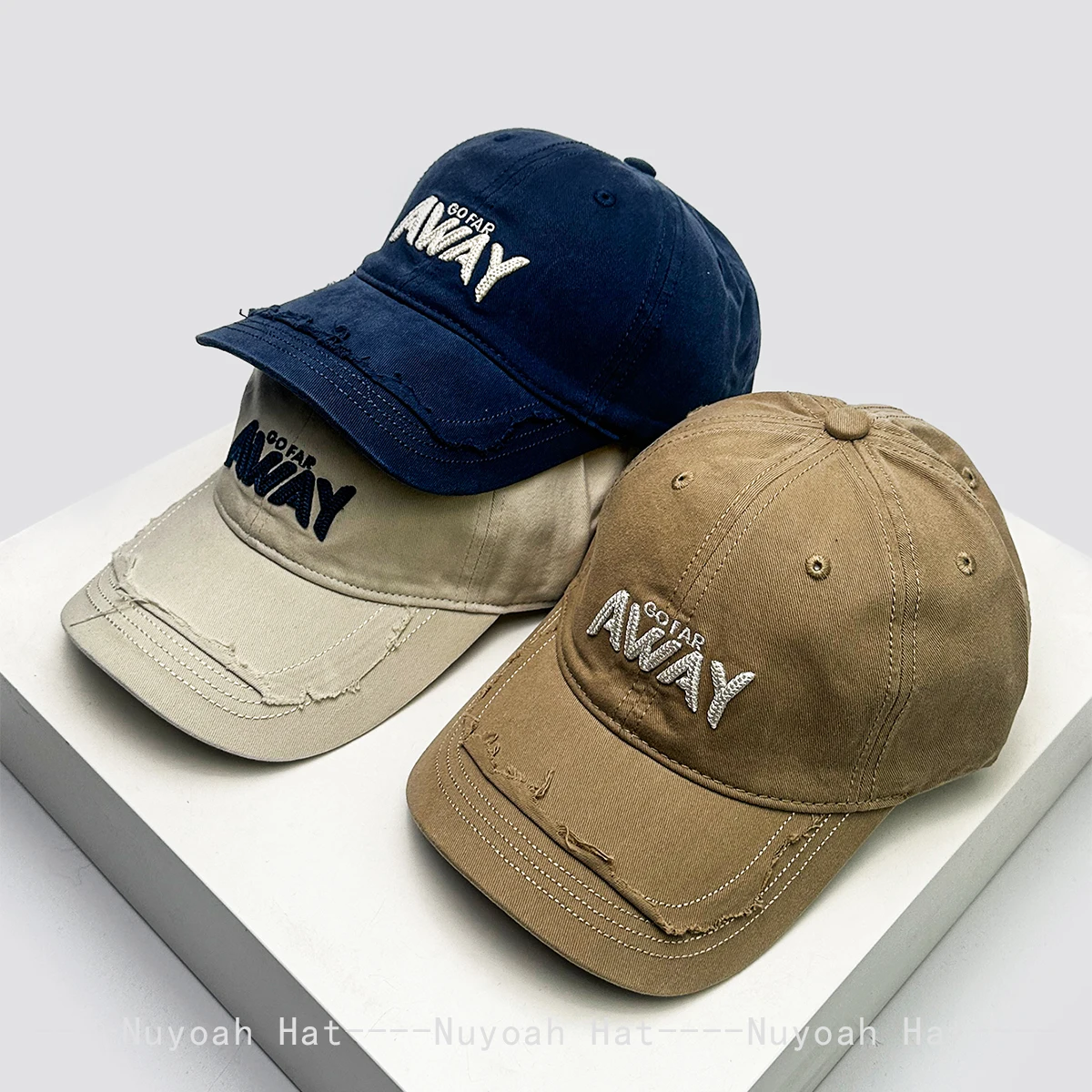 

New Men Women Personal Embroidered Letters Baseball Hats Sunshade Outdoor VersatileBroken Style Peaked Caps ins Fashion Retro