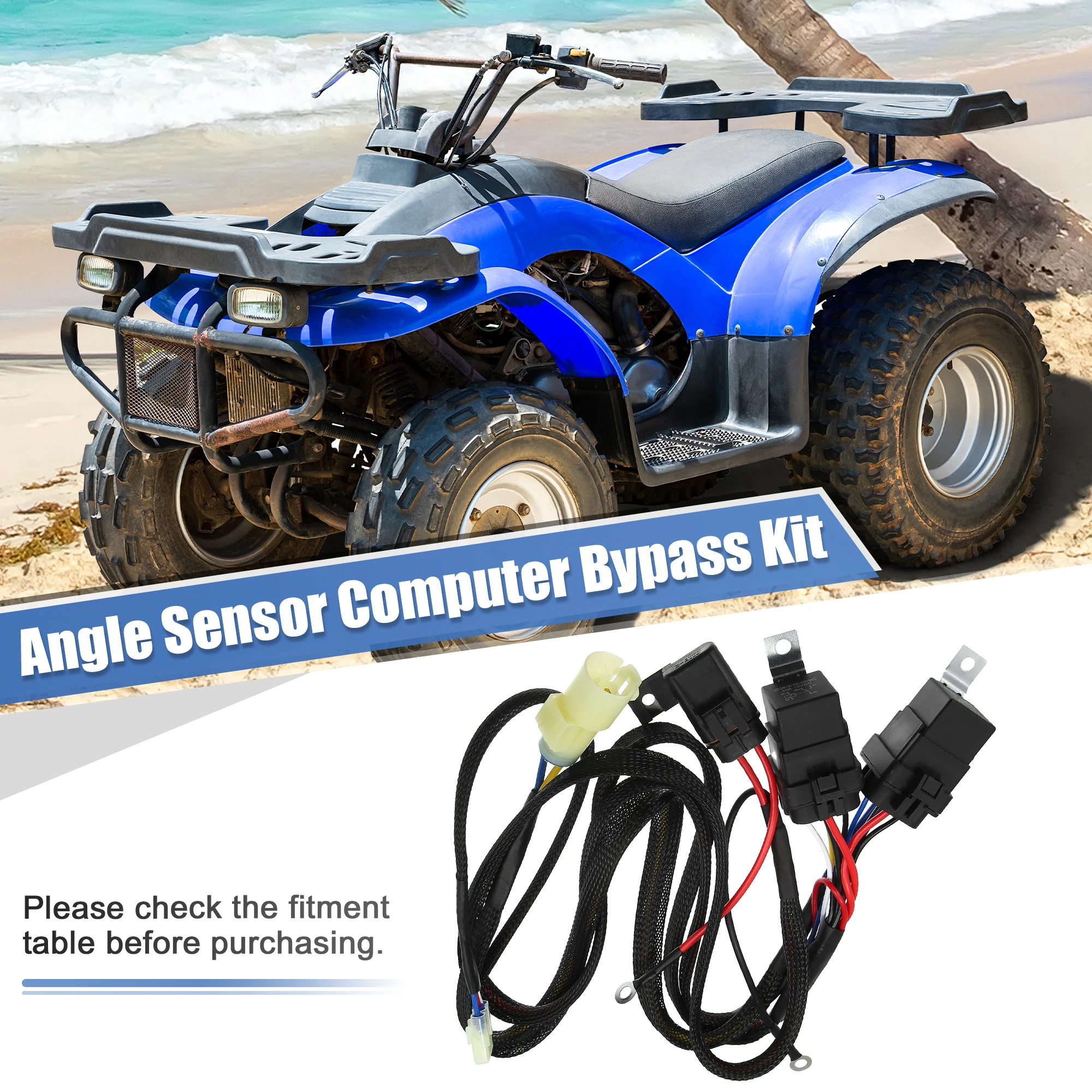 UXCELL 1 Set Angle Sensor Computer Bypass Kit Shift Bypass Wiring Harness Kit for Honda Rancher 450 ES 1998-2004