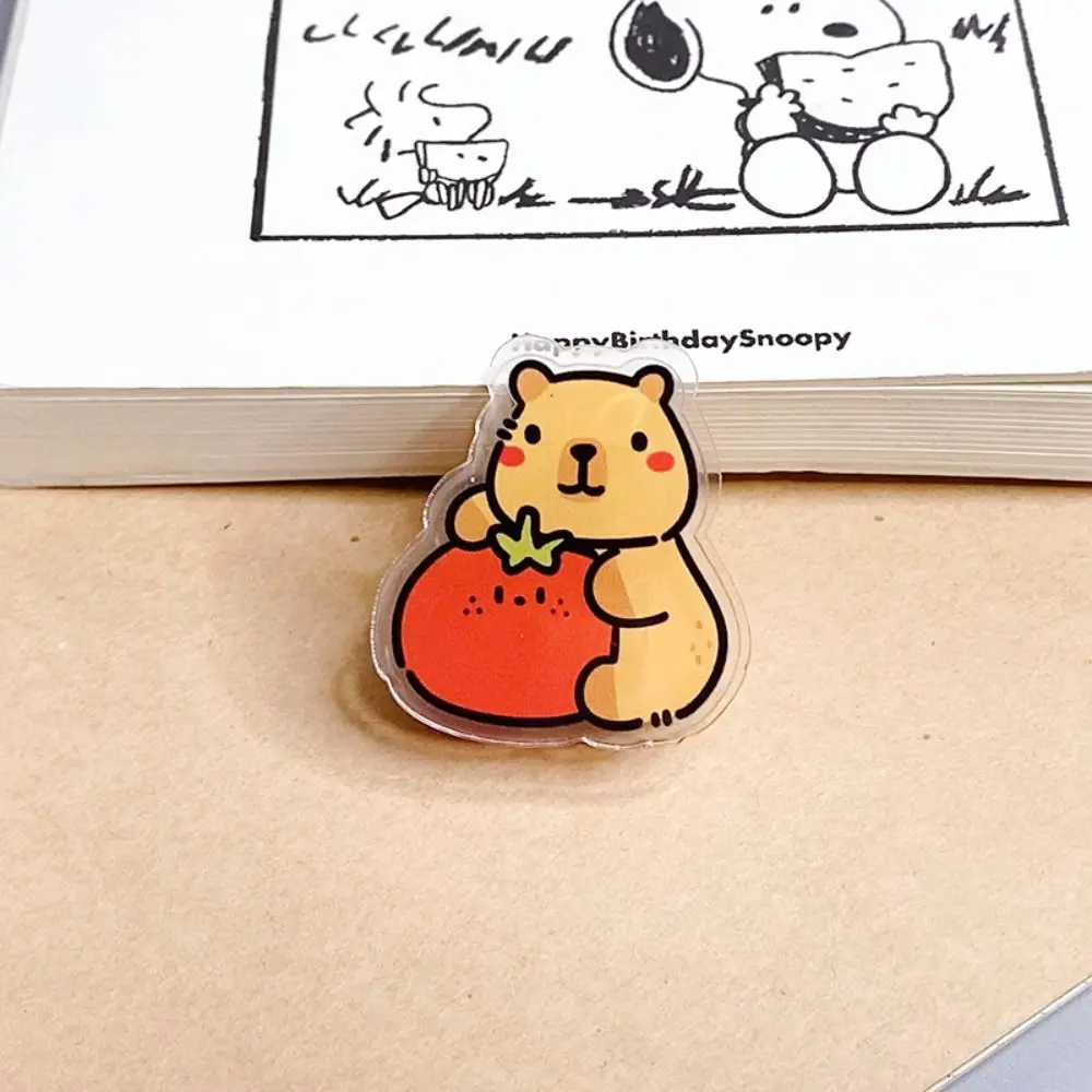 

Capybara Cartoon Memo Clip Persimmons Decorative Acrylic Paper Clip Cartoon Bookmark Kawaii PP Clip Photo Clamp