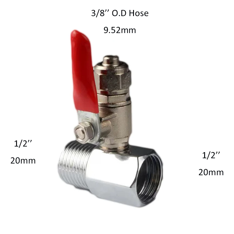 1/4\'\' 1/2\'\' Male 1/4 3/8 Tube Water Adapter RO Feed Ball Valve Faucet Water Filter Reverse Osmosis System for Water Purifier Tap