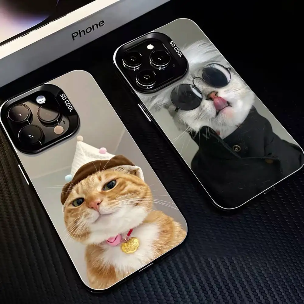 

Pet Cat Funny memes Phone Case For iPhone17,16,15,14,13,12,11 Plus,Pro Max Black Matte Shockproof Cover