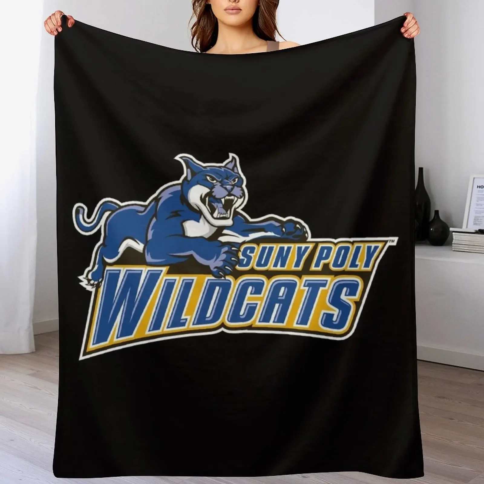 SUNY Polytechnic Institute wild cats Throw Blanket Multi Use Warm Blanket for Living Room Bedroom
