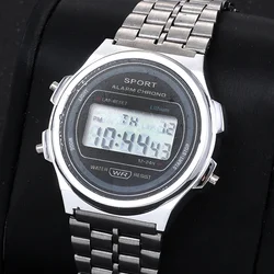 Fashion Digital Men's Watches Luxury Stainless Steel Link Bracelet Wrist Watch Band Business Electronic Woman Clock Reloj Hombre