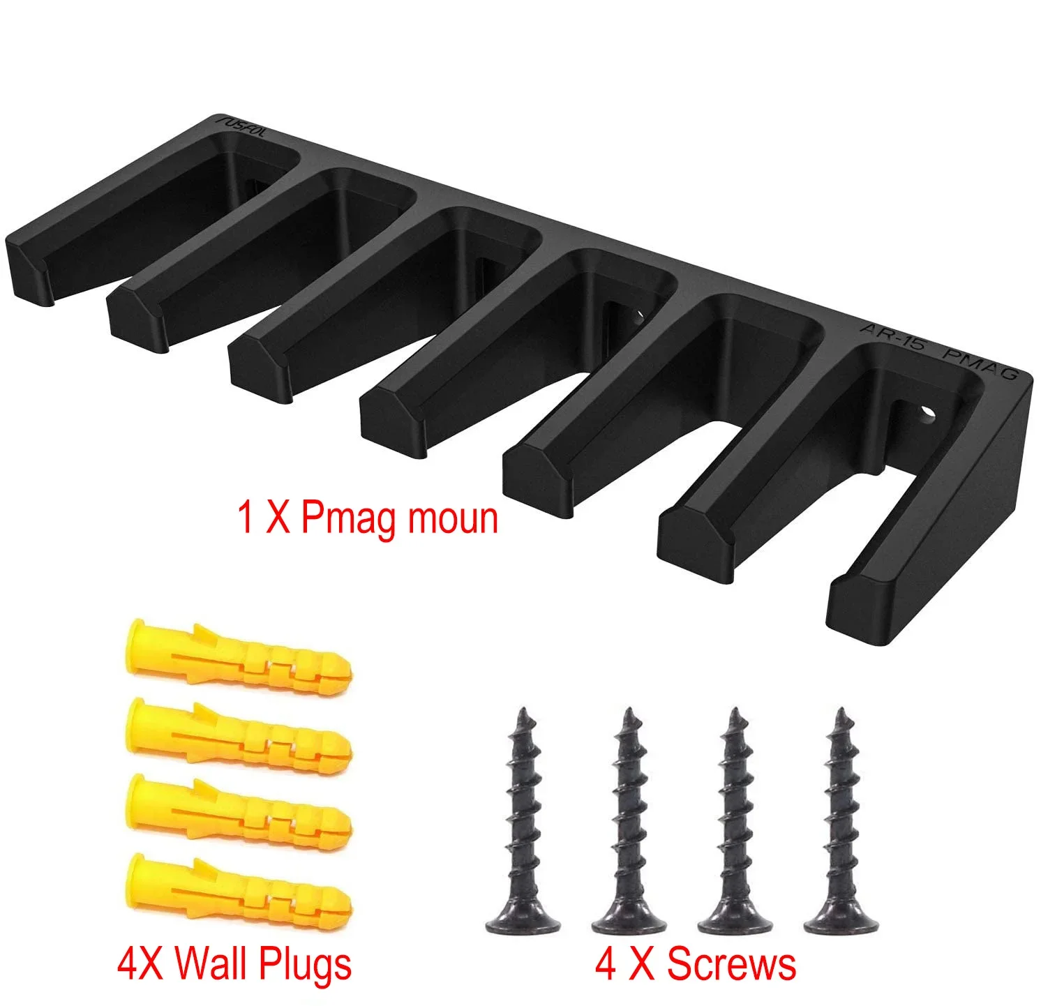 MAGORUI Portariviste de parede padrão PMAG sólido ABS 6X, rack de armazenamento de revistas familiares para Glock para caça