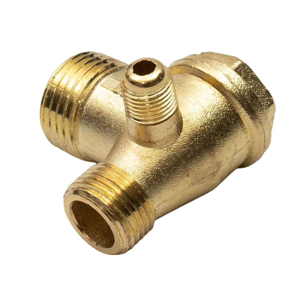 3-Port Zinc Alloy Male Thread Check Valve Connector 20*16*10 Brass One-way Valve Replace For Air Compressor Air Pressure Tank