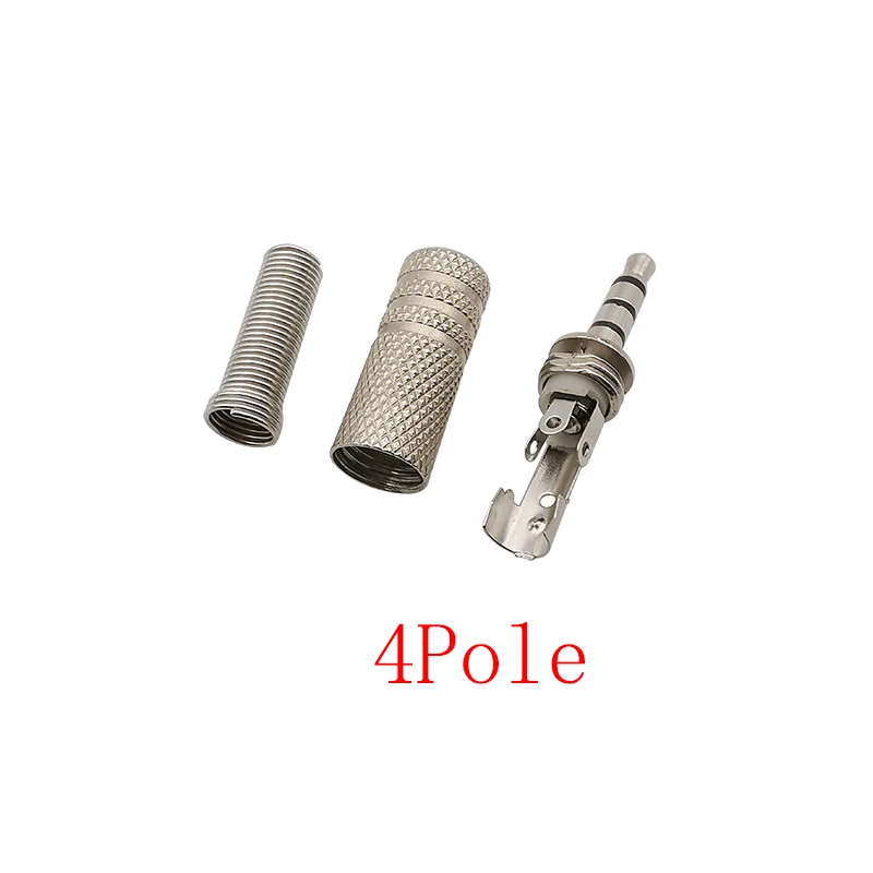 Conector de Metal para auriculares, Conector de Metal de 5 piezas, 3,5mm, 2/3/4 polos, Mono/estéreo, TS/TRS/TRRS, 3,5mm, reparación de bricolaje