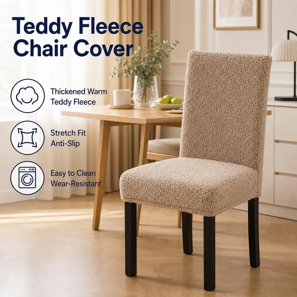 Stretch Dining Chair Covers Feature Textured Checked Jacquard Fabric  Chair Slipcover Thick Chair Protectors Skin Friendly Breat