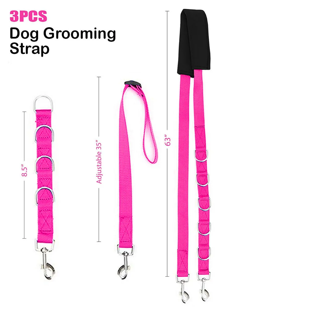 Grooming Belly Strap Pet Supplies Adjustable Dog D-Rings Bathing Band Free Size Pet Traction Belt Dog Collar Dog Harness 3Pcs