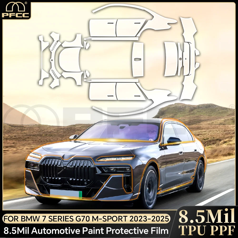 

For BMW 7 Series G70 M Sport 2023 2024 Pre-cut Paint Protection Film TPU PPF Car Body Transparent Anti-scratch Repair Sticker