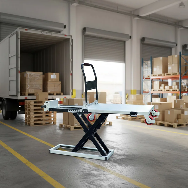 250kg 300kg Truck Car Use Folding Portable Hydraulic Handcart Electric On-board Handling Loading Flatbed Cart Scissor Lift