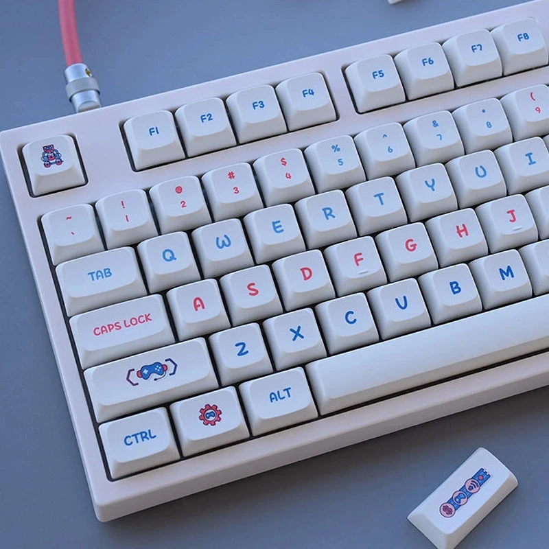 แป้นพิมพ์ Keycap XDA โปรไฟล์122ชุดสีขาวเรียบง่าย PBT Dye Subbed คีย์สำหรับ MX สวิทช์วิดีโอเกม City หมวก