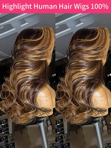 13X6 Hd Lace Frontal Wig Highlight Wig Human Hair 427 Body Wave Human Hair Wigs Brazilian Hair P1B30 Lace Front Wigs 250 Density