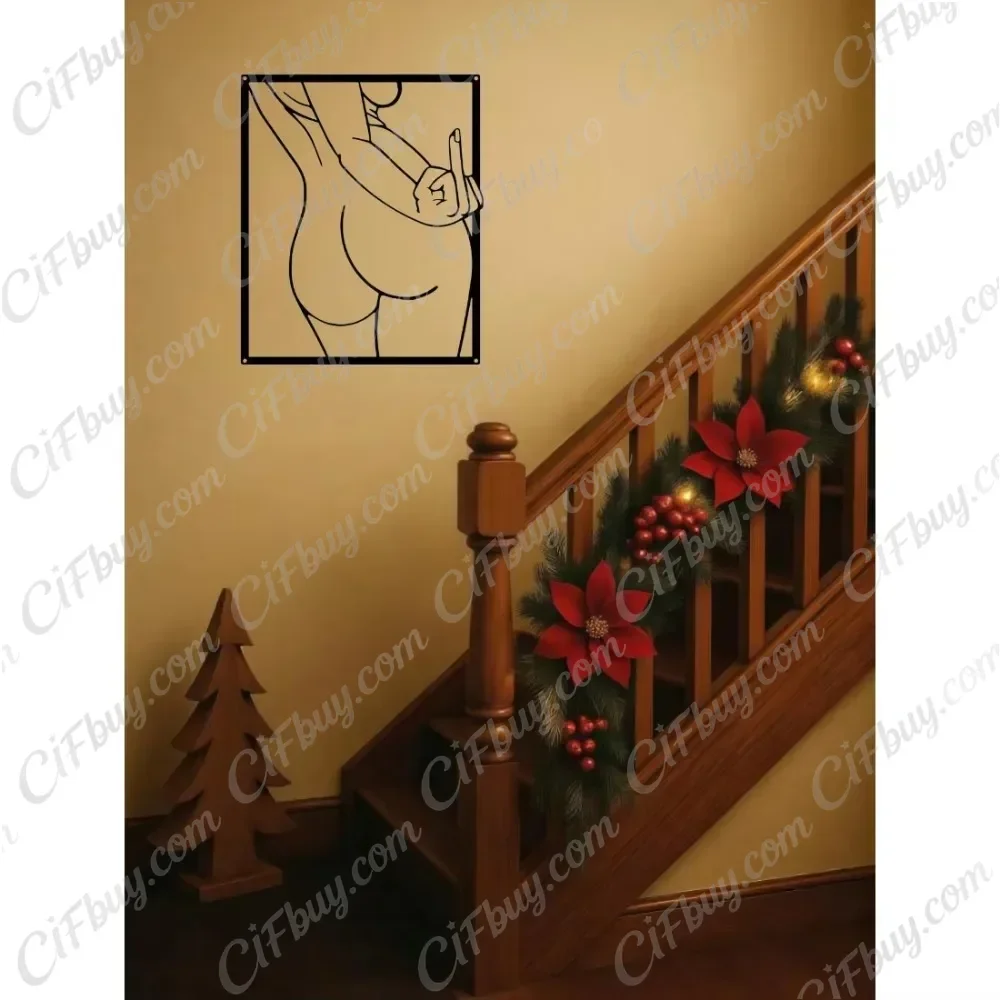 CIFBUY Feminine Line Art Metal Wall Art Iron Hanging Sculpture Woman Body Silhouette Abstract Modern Home Garden Outdoor Plaque