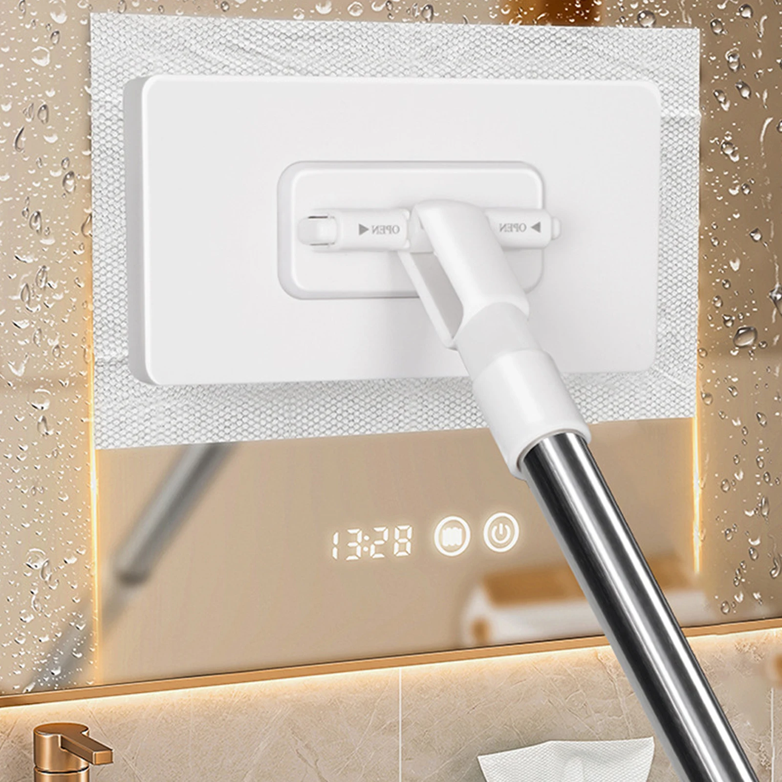 

Швабра для мытья полотенец для лица 360° ° Стеклоочиститель для пола с вращающейся головкой и 4 многоразовыми салфетками, плоская швабра, длинная ручка, бытовые чистящие средства