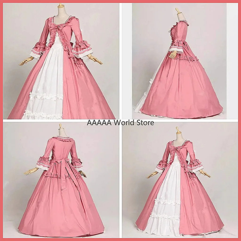 

Victorian Gothic Lolita Dress for Women, Pink Renaissance Princess Cosplay Costume Edwardian Rococo Maxi Gown
