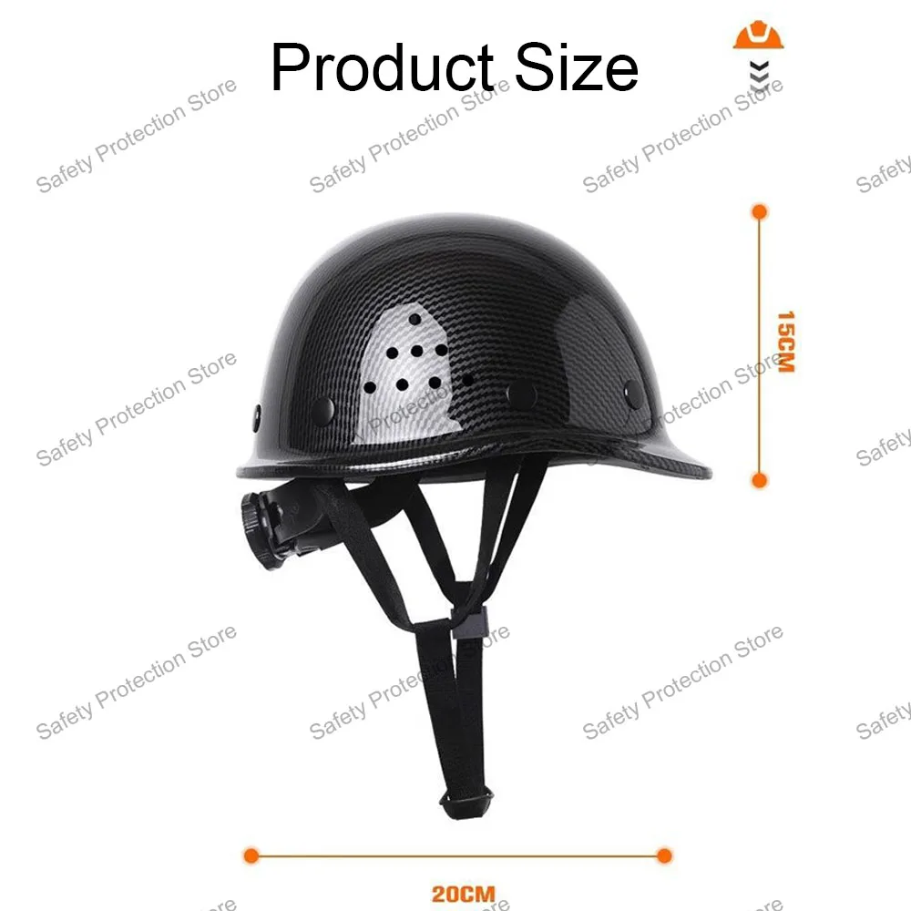 خوذة أمان البناء من ألياف الكربون نمط تنفيس قبعة صلبة قابلة للتنفس حماية رأس العمل الصناعي غطاء أمان خارجي #4