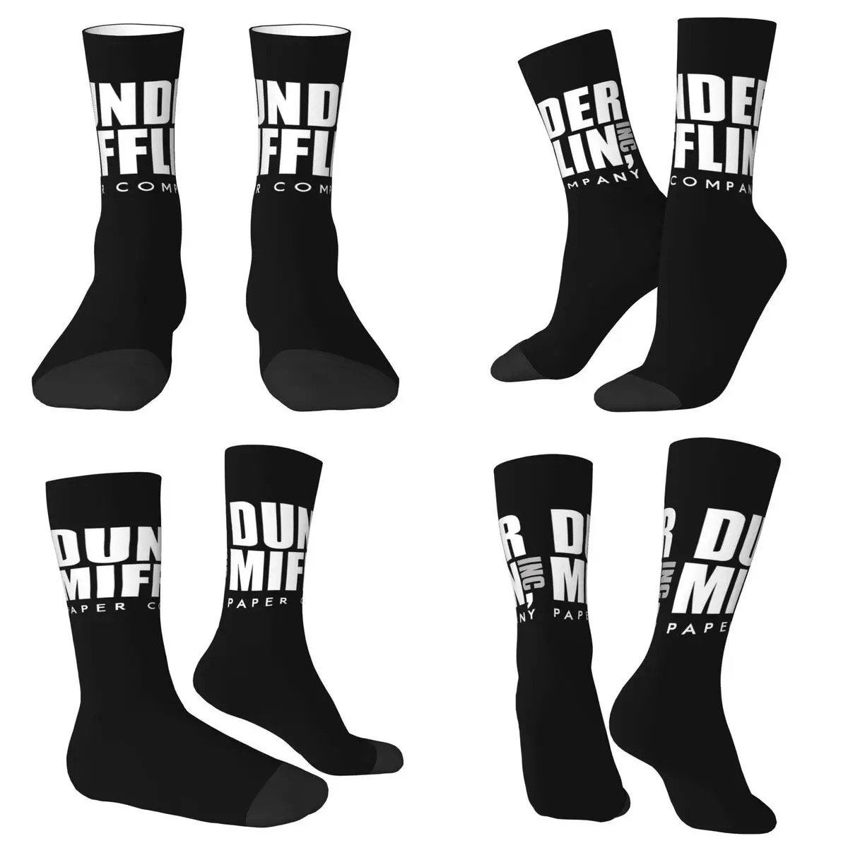 جوارب Dunder Mifflin بشعار Harajuku جوارب ممتصة للعرق طوال الموسم جوارب طويلة إكسسوارات هدية عيد ميلاد الرجل والمرأة