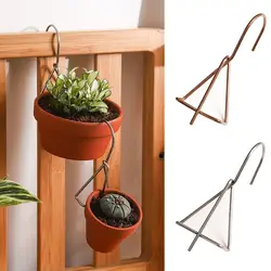 Pot Hanger Hook Easy to Use Stainless steel Wall Clay Pot Pendant Flower Rack Durable Save Space Hanging Shelf Garden Supplies