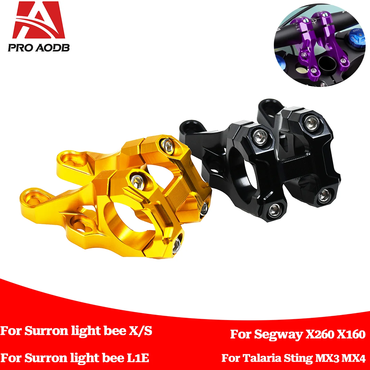 Electric Motorcycles 31.8mm CNC Direct Mount Stem For Surron light bee S X L1E For Segway X260 X160 For Talaria Sting MX3 MX4
