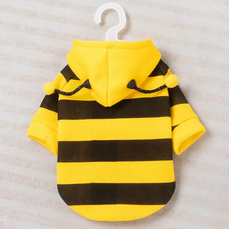 Bienen-Haustier-Hoodie Winter Warmer Fleece Hunde- und Katzenkostüm Cosplay Pullover Outfit für kleine und mittelgroße Welpen und Kätzchen für die Feiertage – Detail 7