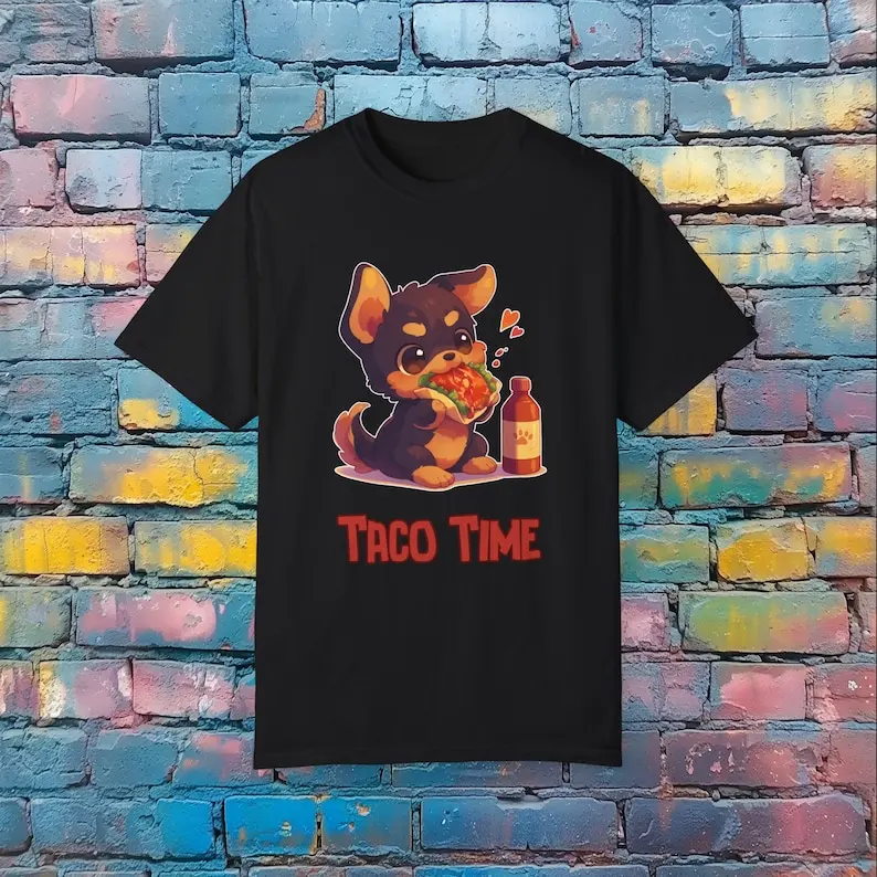 Taco Time T-Shirt - Funny Dog Graphic Tee