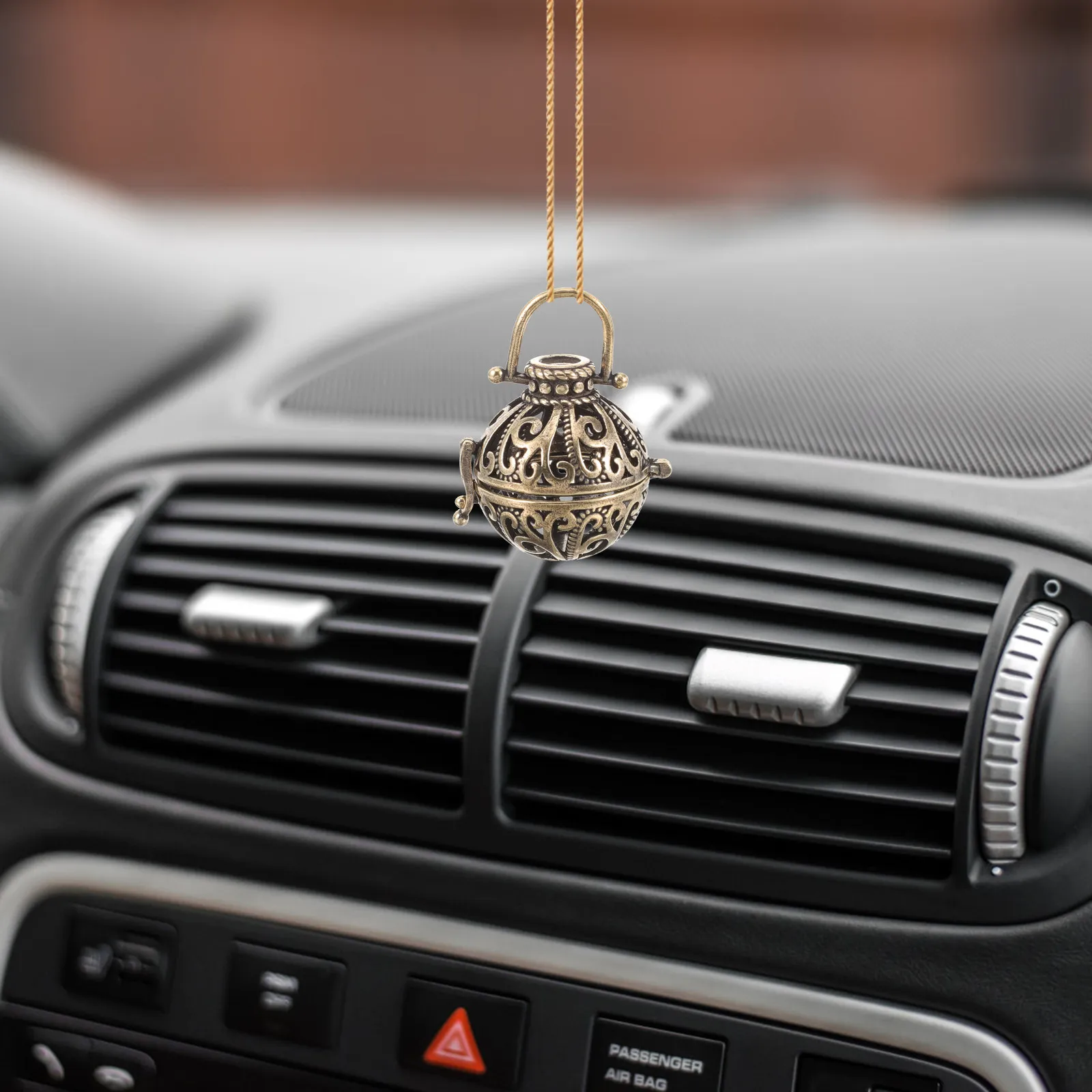 DIY Aromatherapy Car Diffuser Pendant Essential Oil Portable Hanging Decorative Charm with Diffuser Balls for Vehicle Fragrance