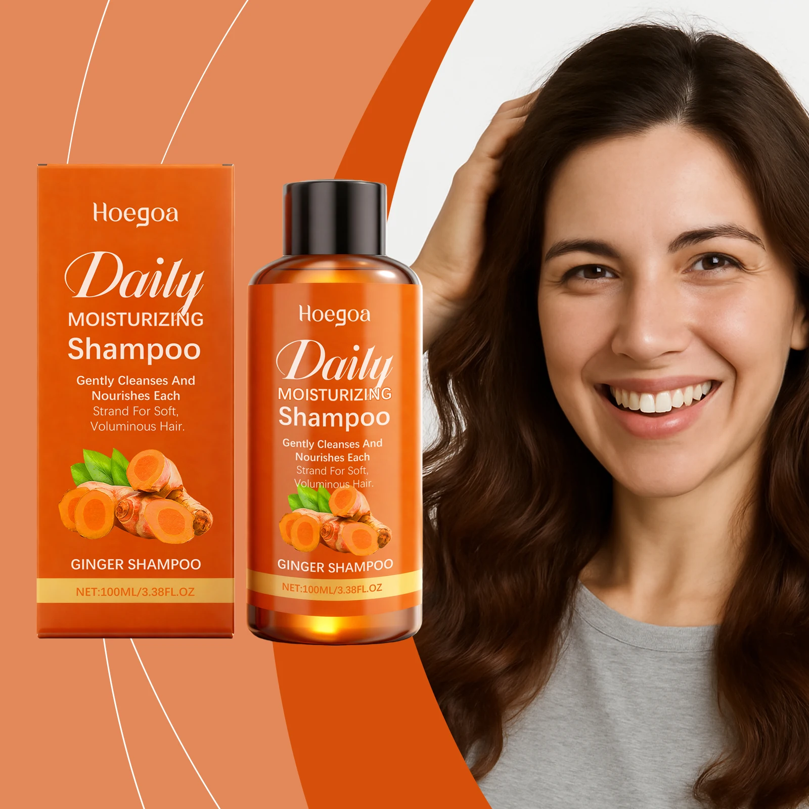 Ginger Anti Hair Loss Shampoo Nourishes Hair Follicles Strengthens Roots Repair Dry Damage Anti-Dandruff Hair Refreshing Shampoo