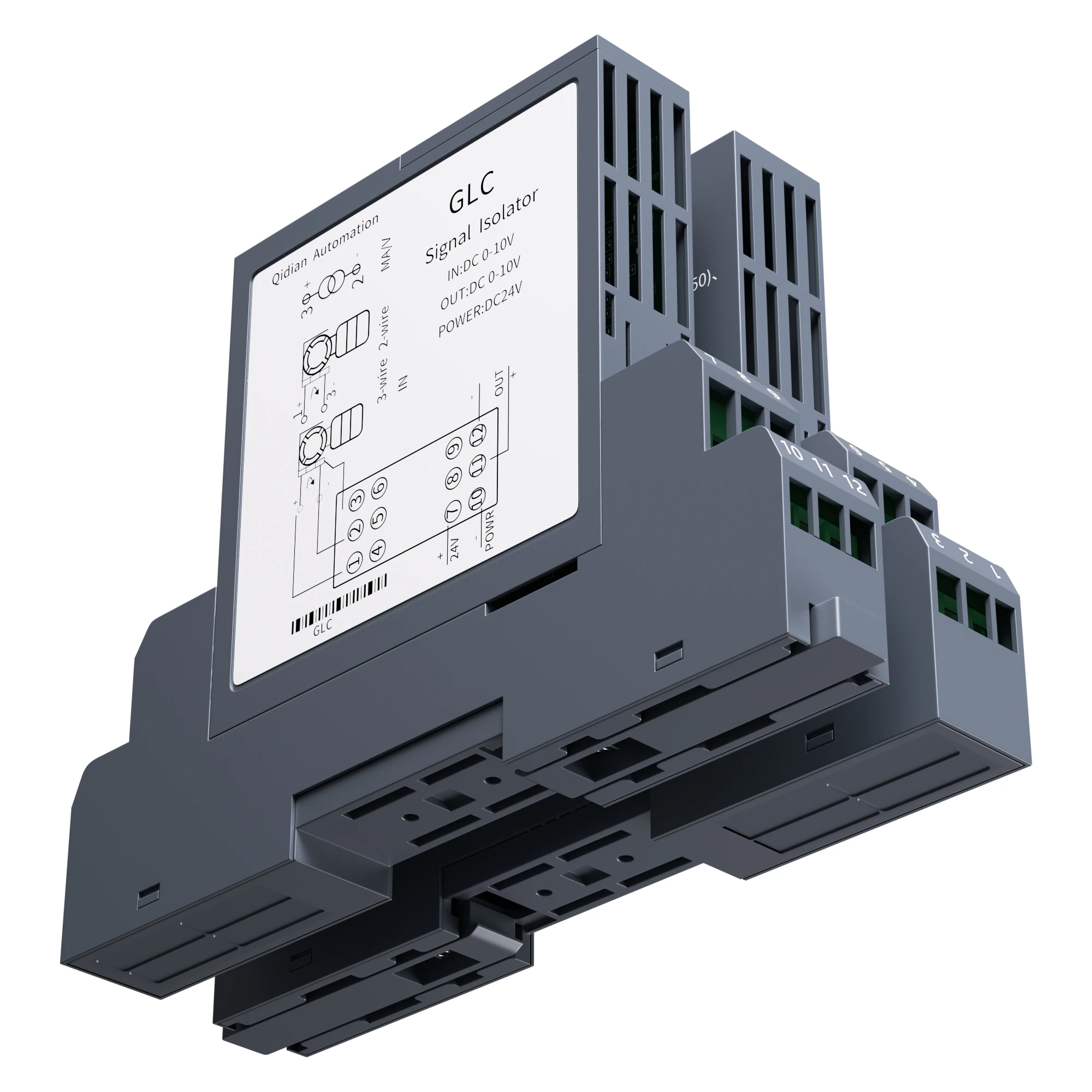 Magnetelektrischer Isolations-Analog-Signalwandler, 0–5 V, 0–20 mA, Eingang 4–20 mA, 0–10 V Ausgang, 2 Eingänge, 2 Ausgänge, Signalisolationsverteiler