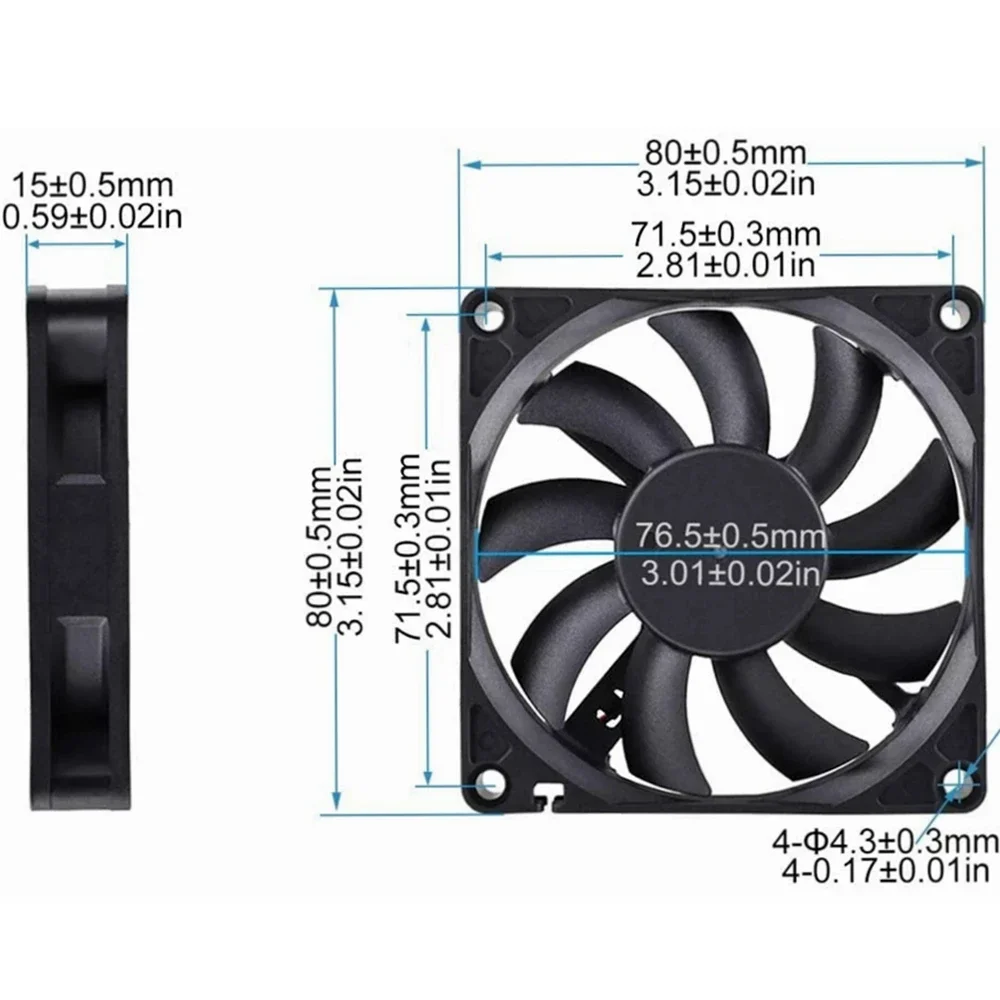 DC 12V 24V 8cm Brushless Computer Case CPU Cooling Fan 8025 80mm Axial Cooler Fan 80x80x25mm PC Case ventilator Radiator Fan