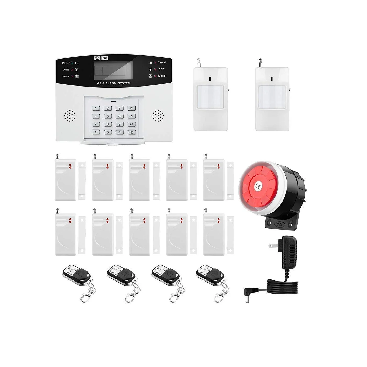 

House Burglar Alarm Kit Auto Dial 120dB Siren Remote Control Intelligent Smart Home Alarm System GSM Wireless Security System