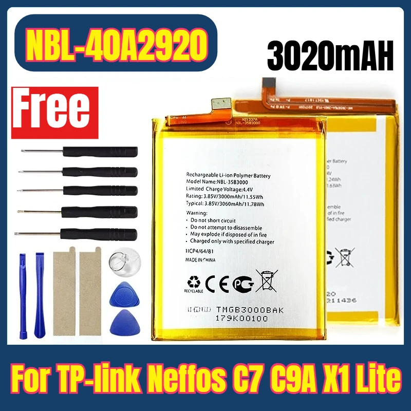 

NBL-40A2920 Mobile Phone Batteries for TP-link Neffos C7 C9A X1 Lite TP904A TP904C TP706A TP706C TP910A TP910C 32GB TP902A