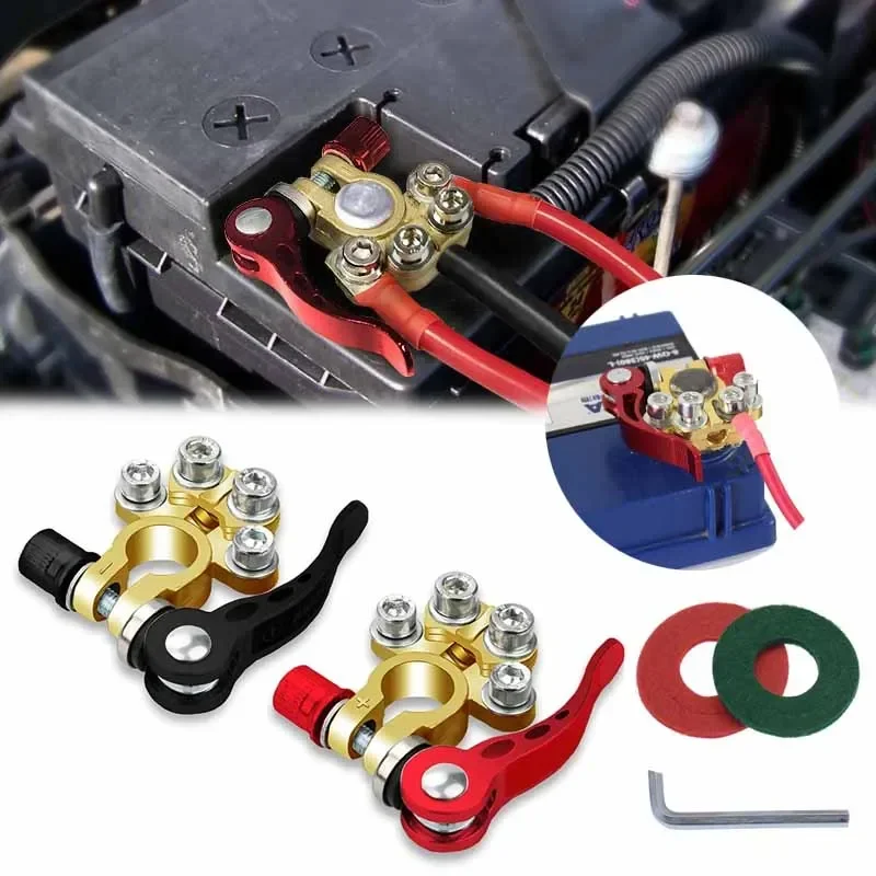 12V 24V Car Battery Terminals Quick Disconnect Auto Cables Connectors Wire Cable Shut-Off Connectors Auto Accessories 1 Pair