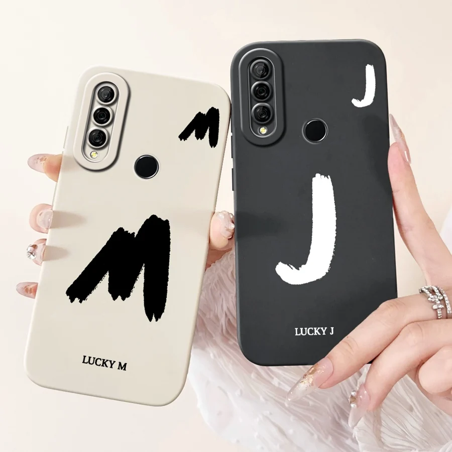 For Huawei P30 Lite Case MAR-LX1A  LX2 Shell A-Z Letter Soft Silicone Proective Cover For Huawei P30Lite Nova 4e Phone Fundas