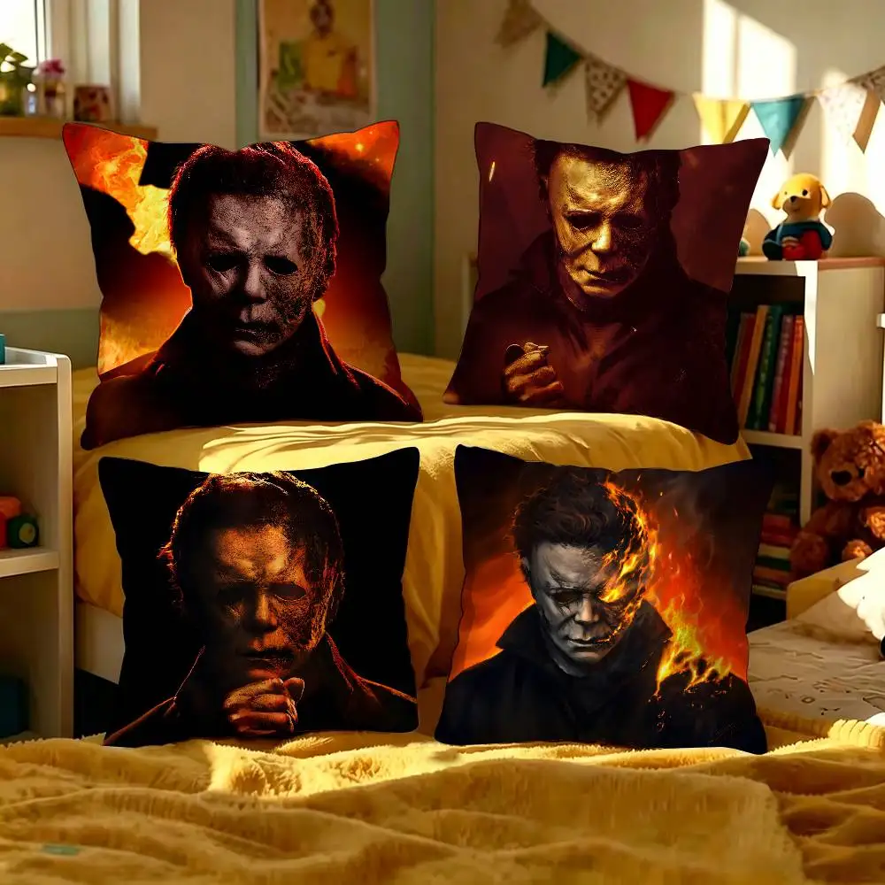 Halloween Kills Michael Myers Horror floral Pillow Anime Pillow Sofa Bed Head Pillow Cover Cushion Cover 45x45 cm Fashion