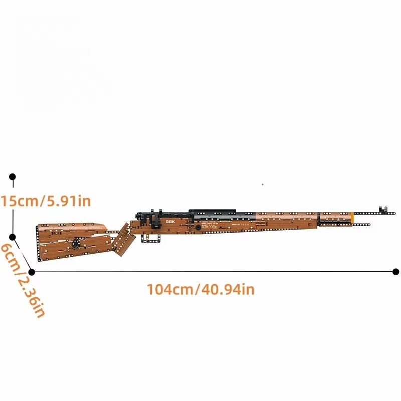 1028 قطعة بندقية قناص Kar98K الإبداعية اللبنات سلاح عسكري سوبر ماغنوم WW2 بندقية نموذج الطوب مجموعات الالعاب هدية للأطفال