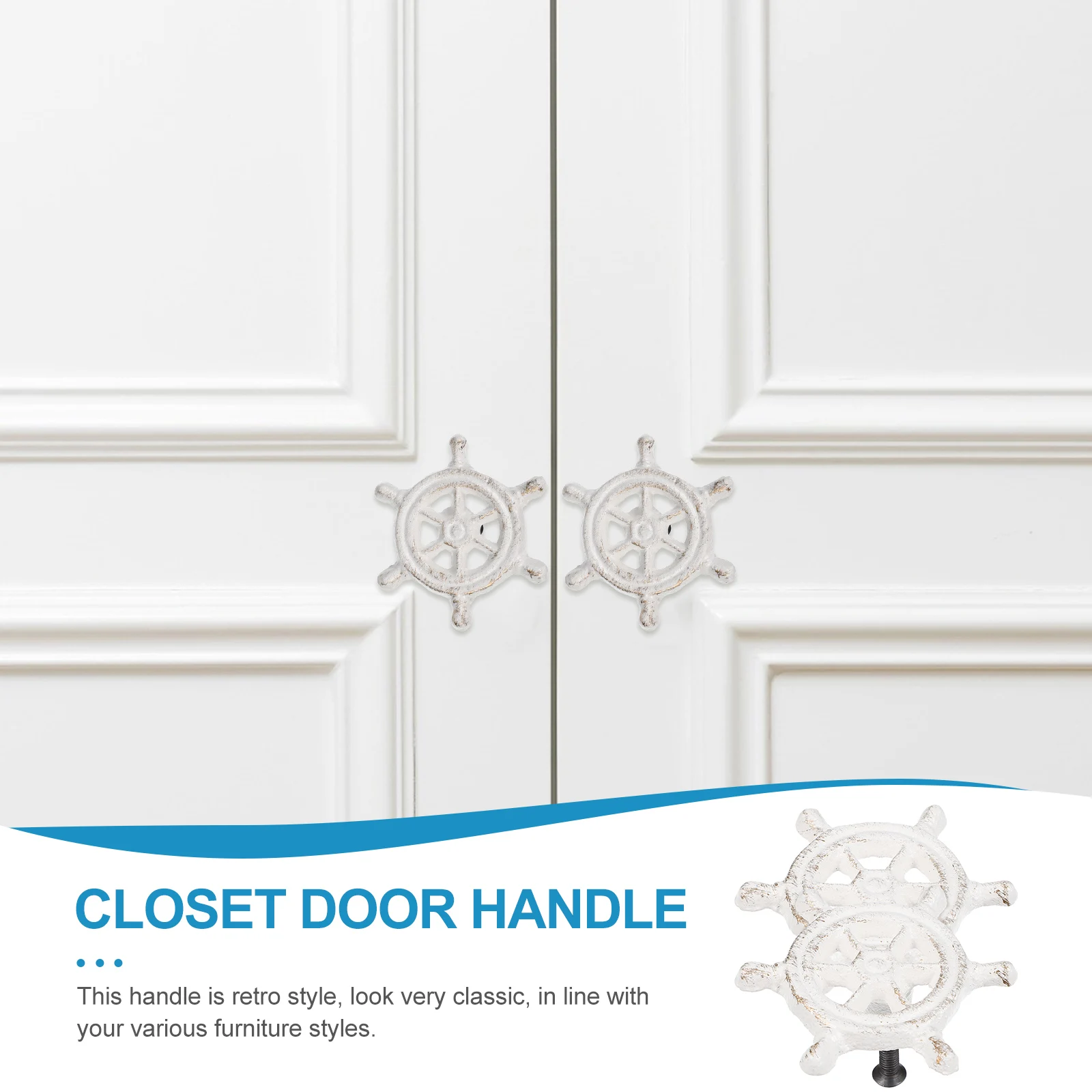 

2Pcs Cast Iron Drawer Pulls Cabinet Handles Wardrobe Knobs Retro Closet Door Hardware Furniture Knobs