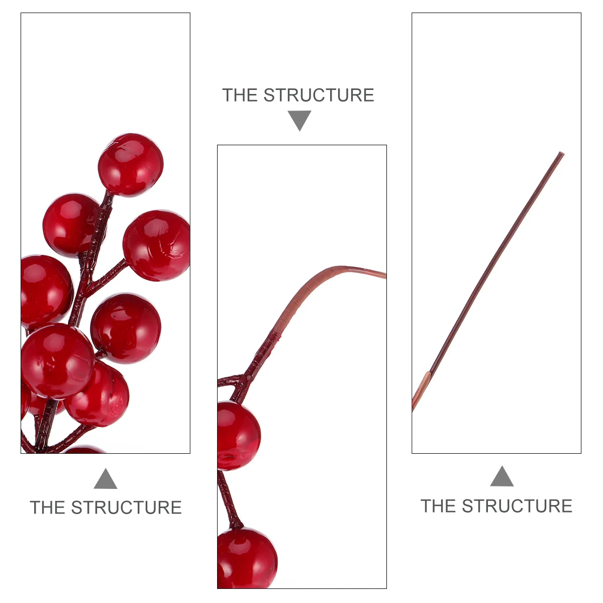 

10Pcs Frost Berry Branches Red Artificial Simulation Branches Christmas Tree Home Decor Simulation Flower Sumulated Flower Decor