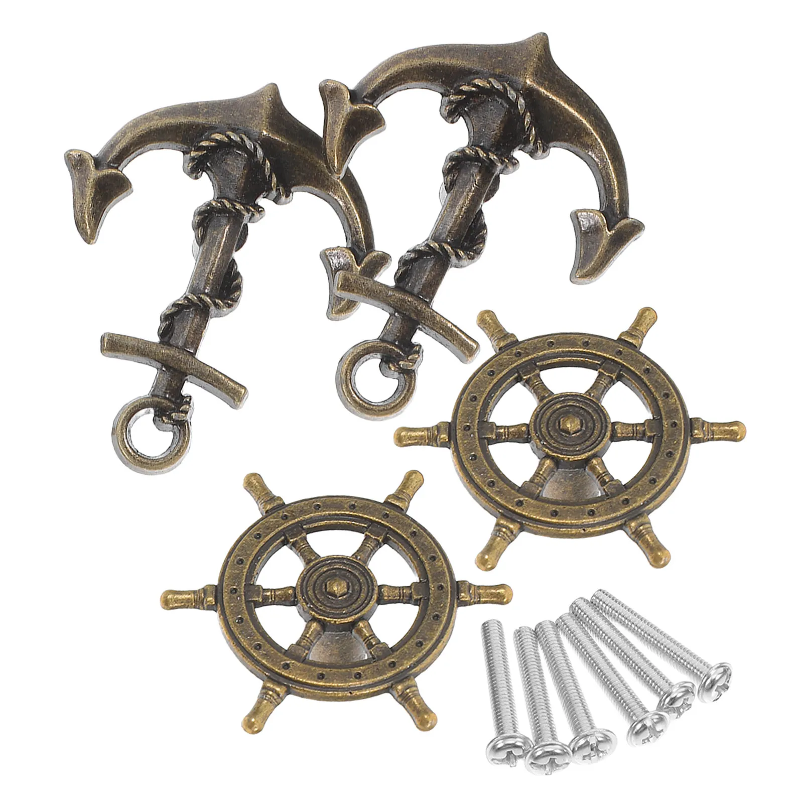 4 Pcs Retro Cabinet Handles Nautical Knobs For Cabinets And Drawers Boat Anchor Retro Metal Handle Decorative Furniture Knobs