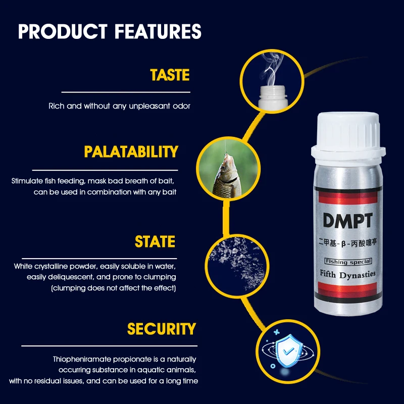 Dmpt Fish Bait Additive Rapid Fish Lure Dimethyl Fish Bite Stone Lure Fishing Medication Carp Carp Opener Fish Bait Additive