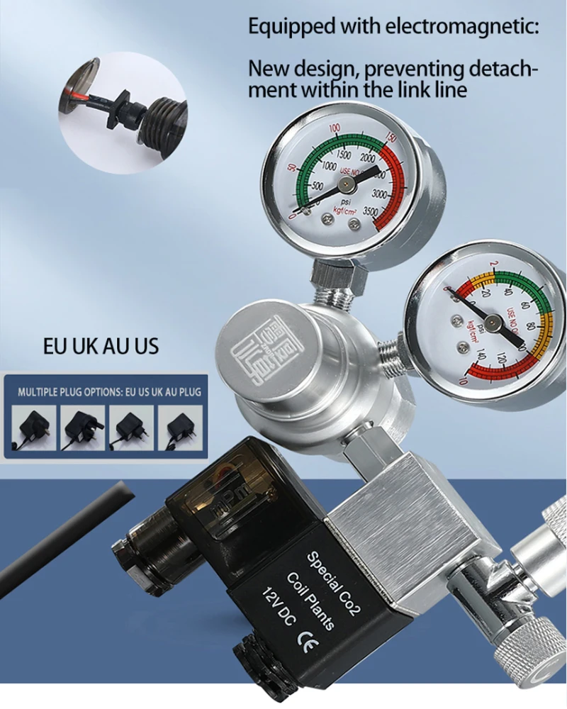 Imagem -05 - Válvula Redutora de Pressão de Co2 para Aquário Atualização Mola de Pistão Reforçada Sistema de Reação de Alta Pressão Equipamento de Reação de Co2