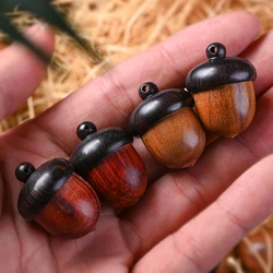 Ebony Wood With Pearwood Hazelnut Acorns Colour Blocking Wood Kernel Pine Cone Ebony DIY Pendant Pendant Accessories