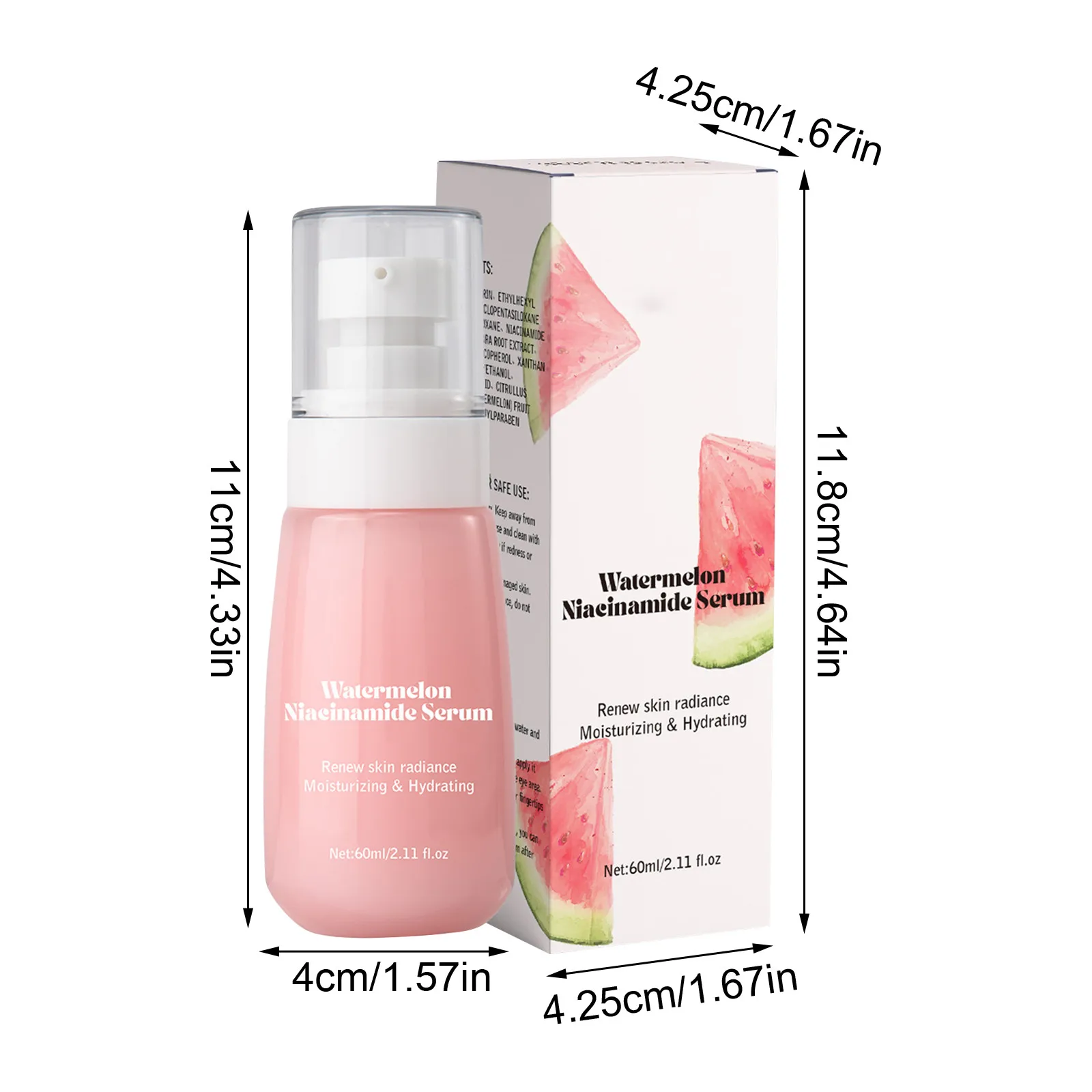 60ml Watermelon Glow Niacinamide Dew Drops Hydrating Skin Care & Illuminating Makeup Primer for Face Brightening Plump Gifts