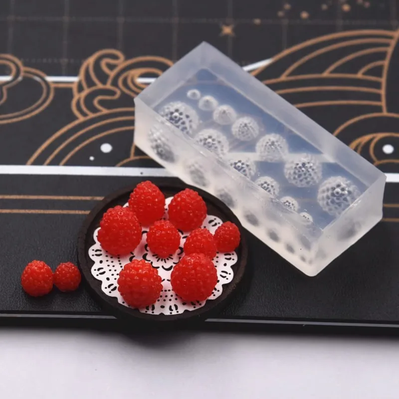 Polymer Clay Mini Raspberry Silicone Mold BJD Doll House Food Toy DIY Cartoon Doll Decorations Accessories Making Tool