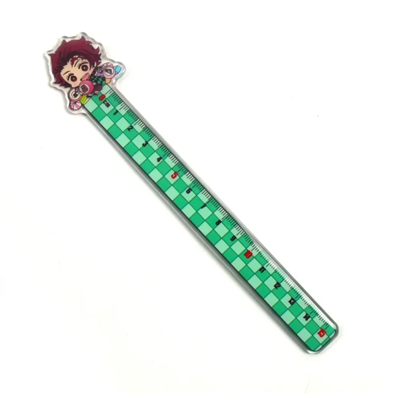 Demon Slayer Tanjirou Straight Ruler Anime Figure Nezuko Giyuu Cute Student Drawing Tools Kawaii School Supplies Acrylic Ruler