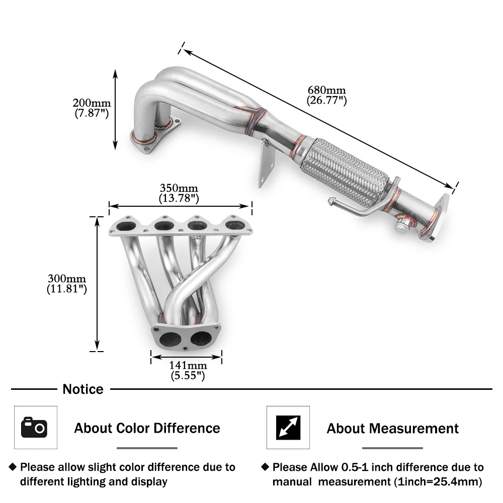 

For Honda Prelude Non-SH Models 1997-2001 Racing Stainless Steel Exhaust Manifold Header