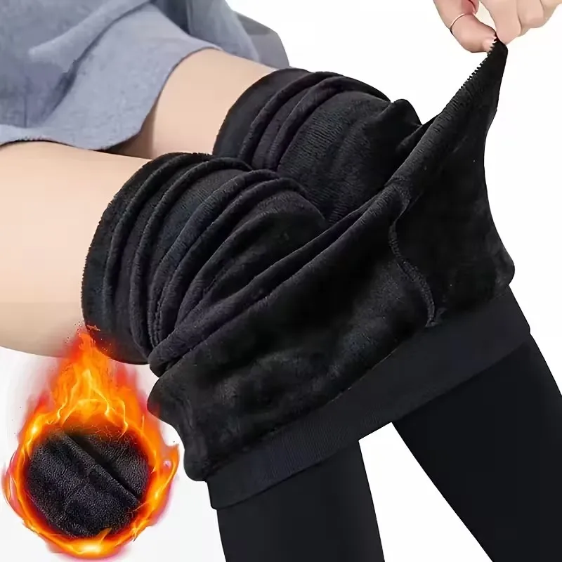 

Winter Thick Warm Leggings 100g Extra Thick Skin Tone Fleece Slimming Velvet Pantyhose for Women Layered And Thickened