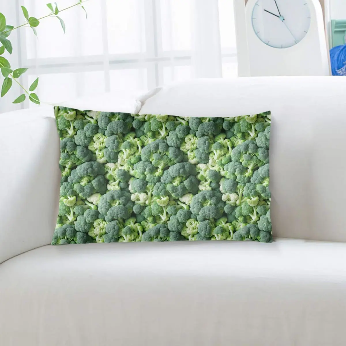 Broccoli And Cauliflower Rectangle Pillowcase Cushion Cover Decor Bedroom Bed Home Comfort Throw Pillow